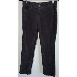 Talbots Womens Heritage Carcoal Gray Corduroy Pant Size 6P Mid Rise Straight Leg